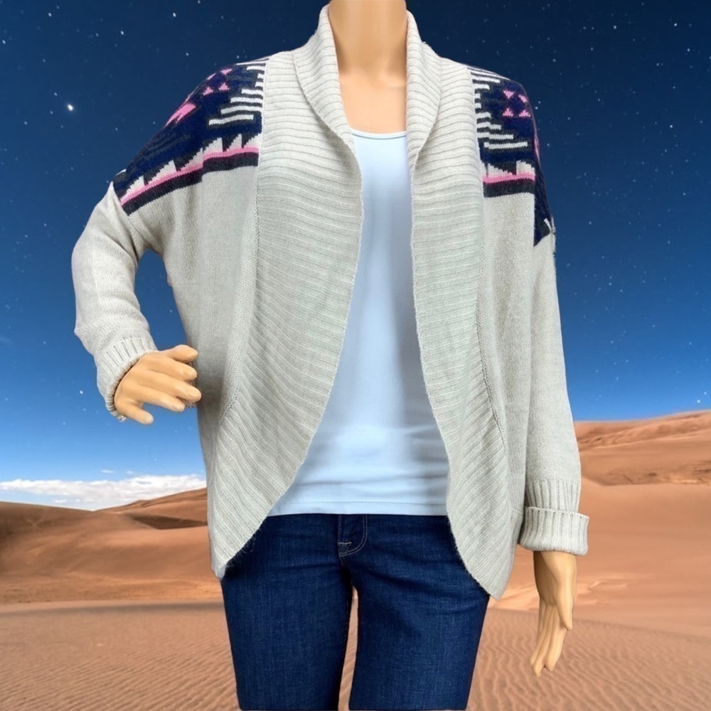 Heart N CRUSH Women’s Southwestern Design Open Front Cardigan Sweater Size Small